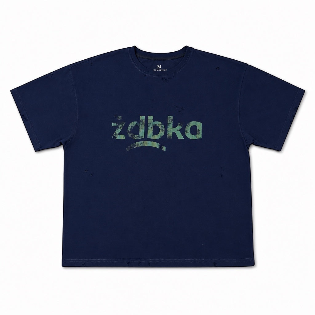 COTTON T-SHIRT "ZDBKA" DISTRESSED