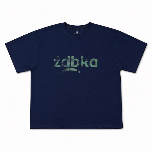 COTTON T-SHIRT "ZDBKA" DISTRESSED